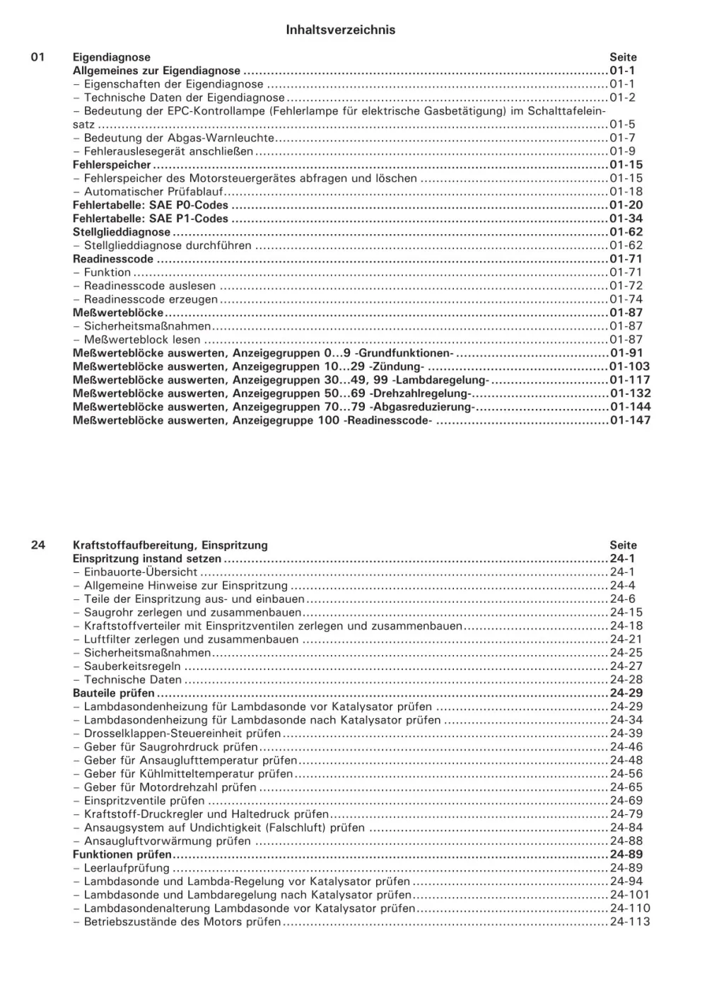 VW Golf 4 Typ 1J (97-03) Motronic Einspritz- Zündanlage 75 PS Reparaturanleitung