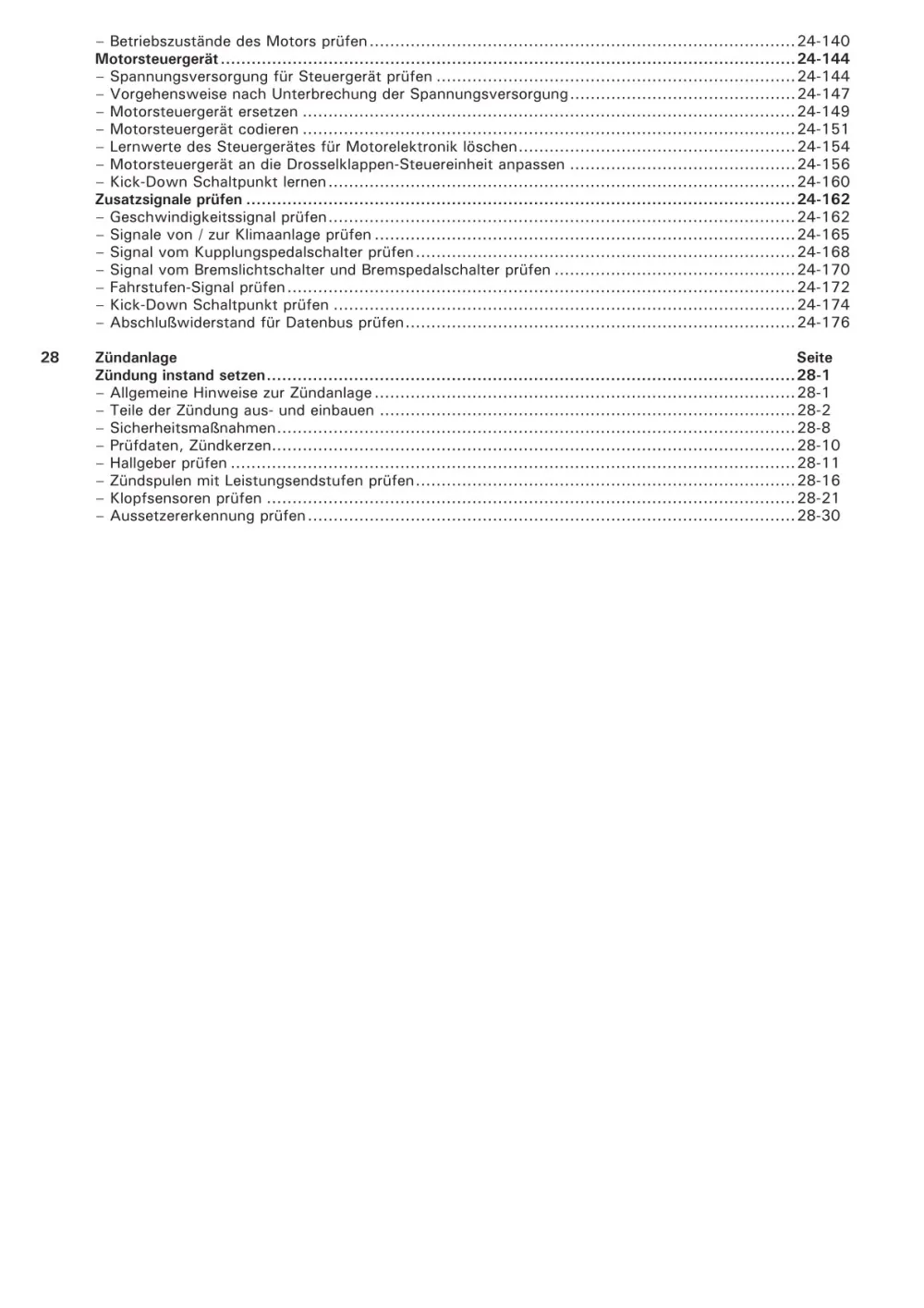 VW Golf 4 1J 1997-2003 Motronic Einspritz- Zündanlage 170 PS Reparaturanleitung