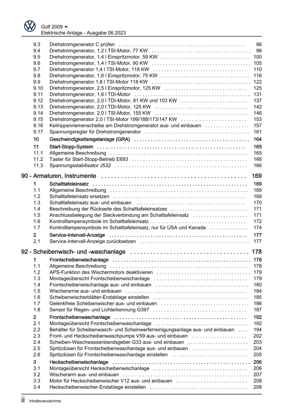 VW Golf 6 5K 2008-2012 Elektrische Anlage Elektrik Systeme Reparaturanleitung