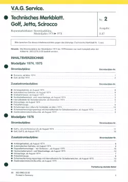 VW Scirocco 1974-1978 Schaltplan Stromlaufplan Verkabelung Elektrik Pläne PDF