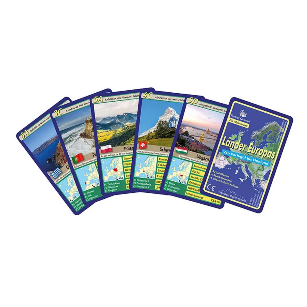 2er Set/Pack Ferne Länder Europas Quartett Kartenspiel Gesellschaftsspiel